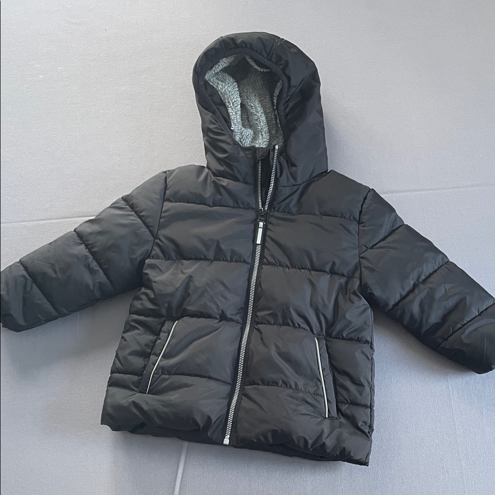 Black Fleece Puffer Jacket